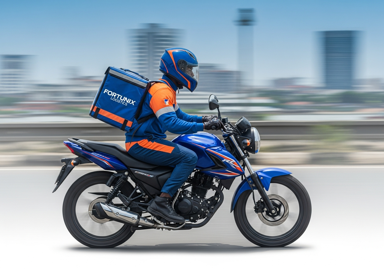 Fortunix Logistics professional dispatch rider in Lagos